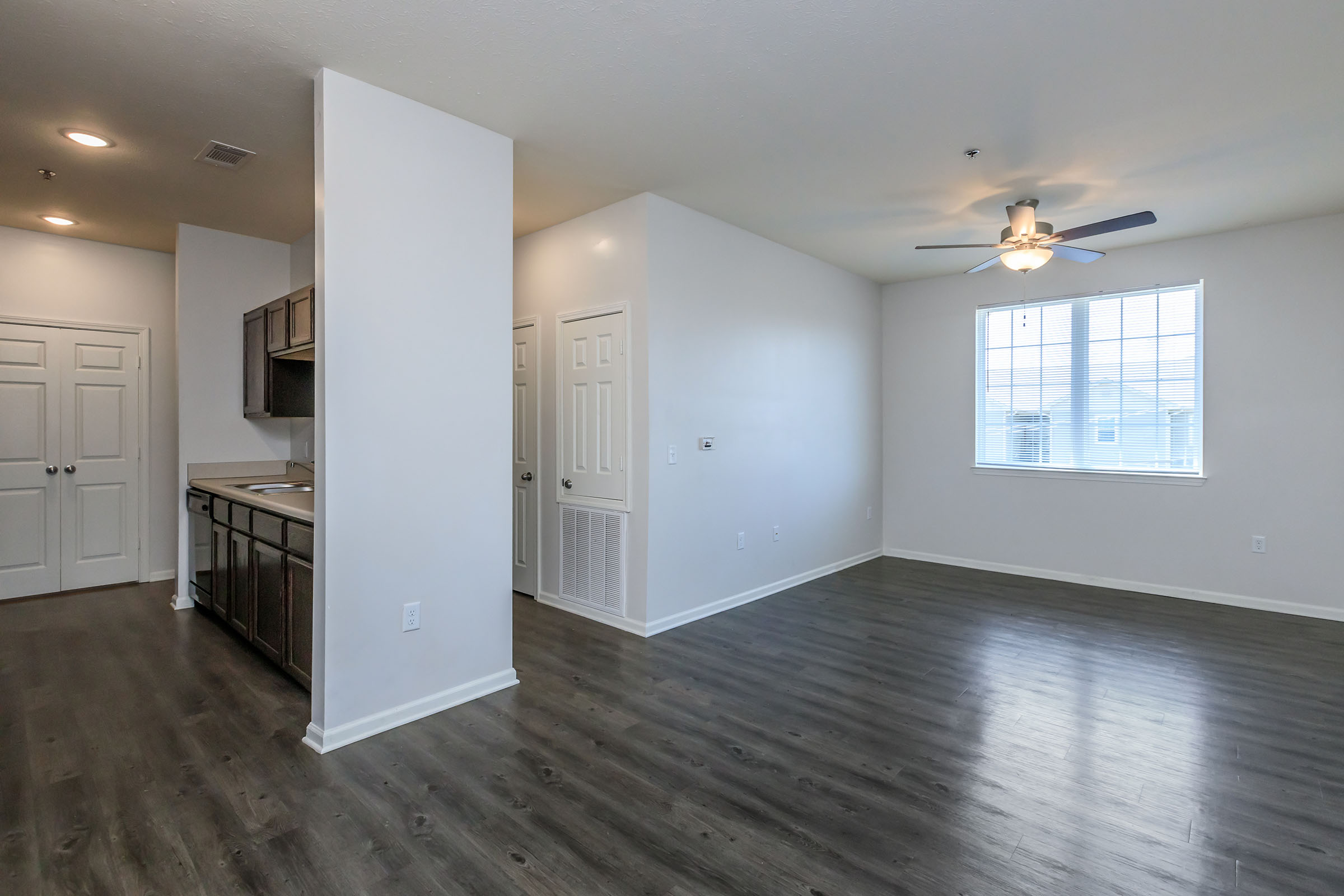 a room with a wood floor