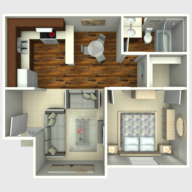 Floor plan image of One Bed