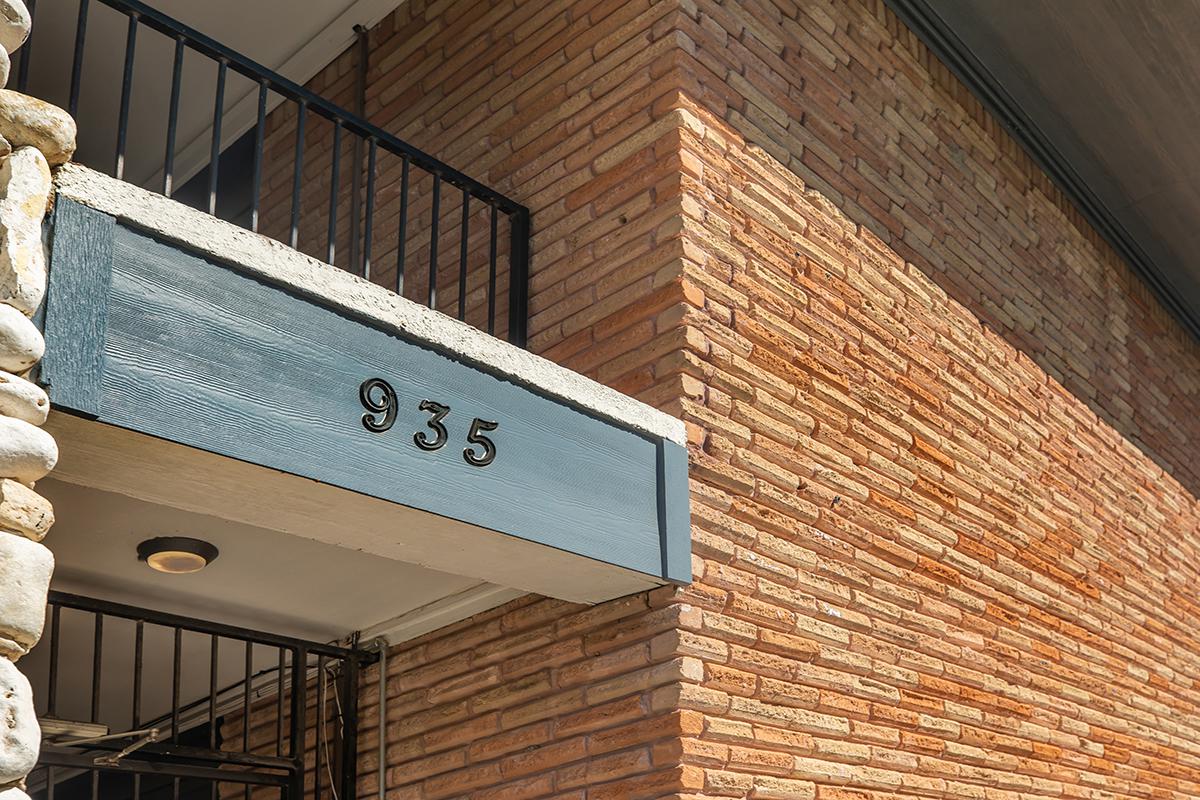 a close up of a brick building