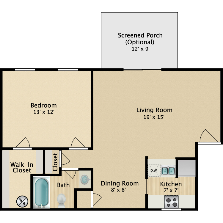 Floor plan image of 1 Bedroom Upstairs
