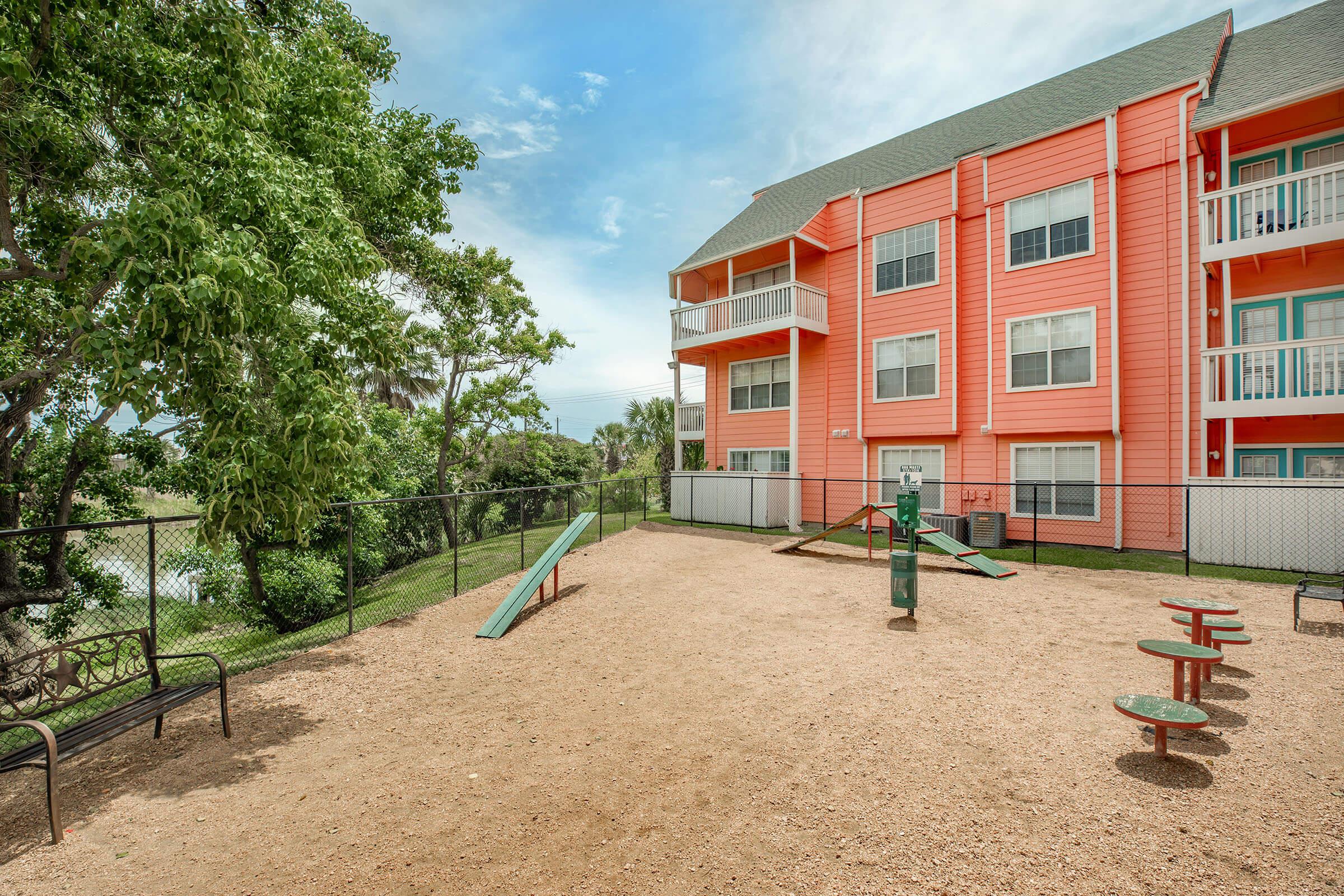 a garden in front of a building