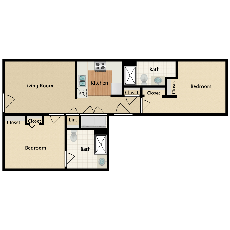Floor plan image of Belfry Two Bedroom