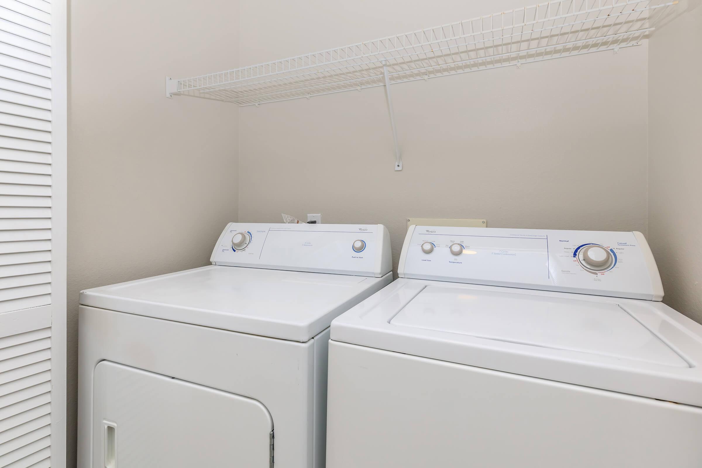 Connected washer and dryer in laundry closet