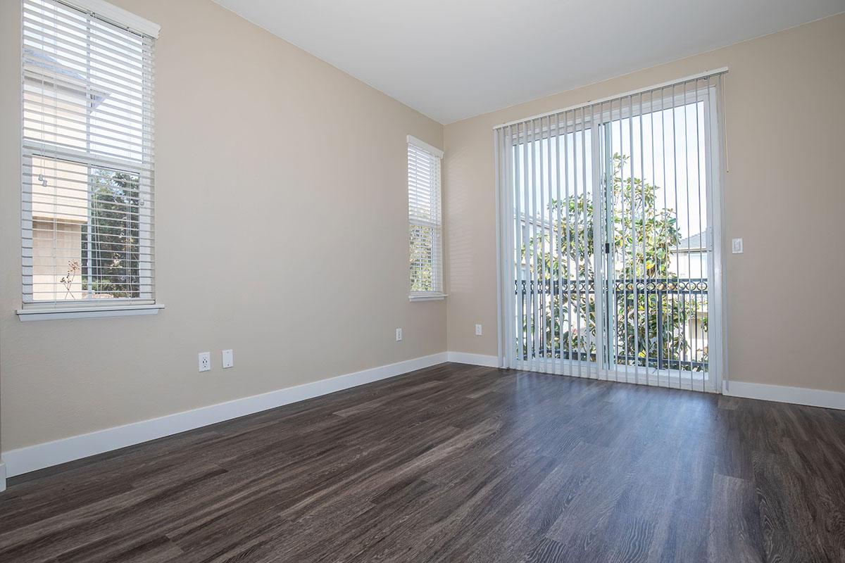 Living room with glass sliding doors