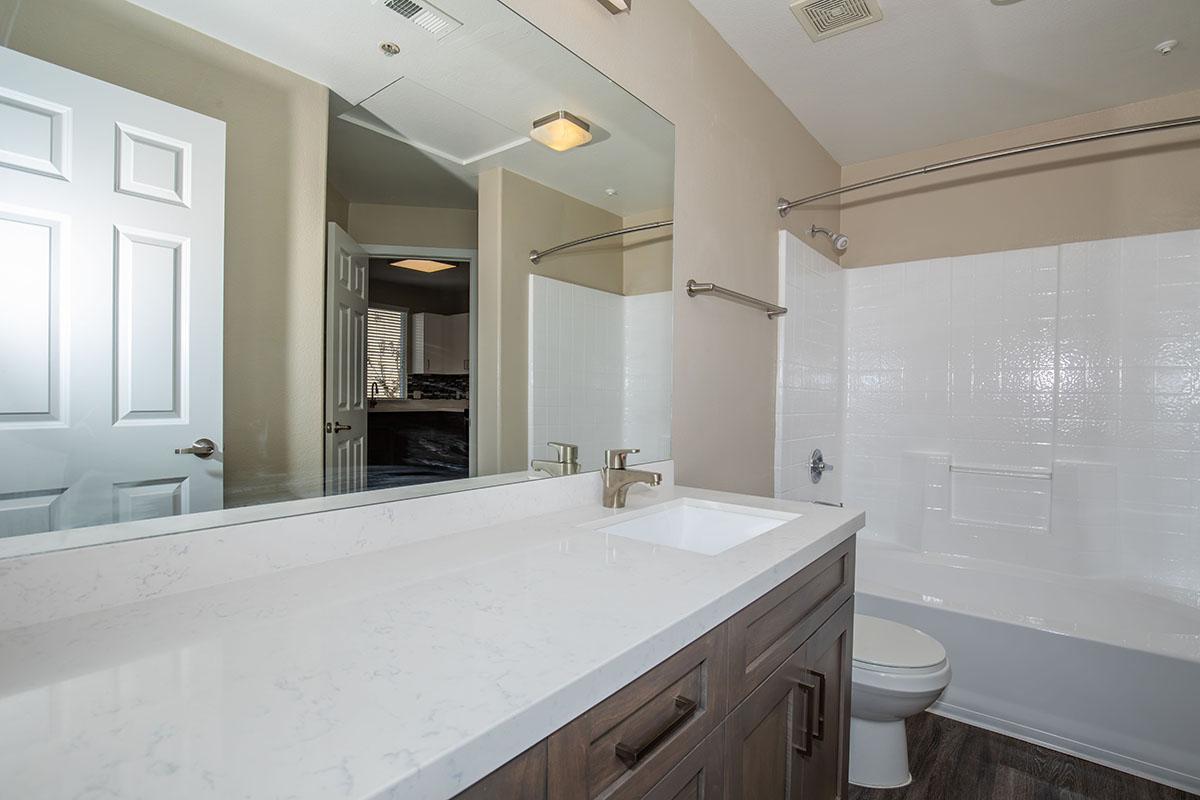 Bathroom with wooden floors