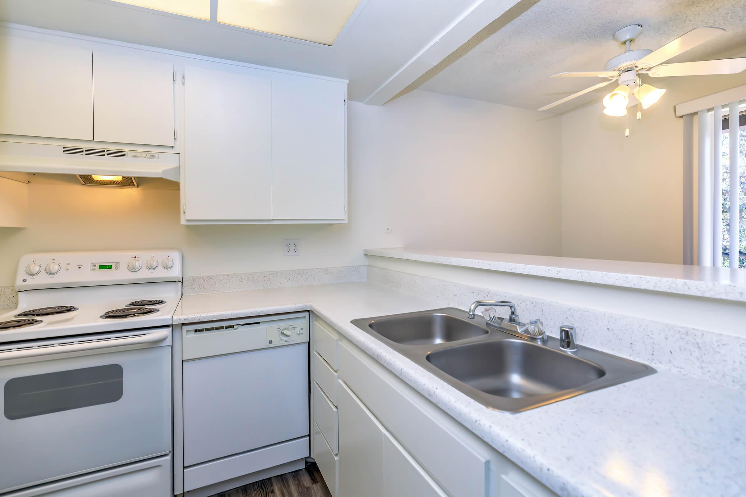 Kitchen with white appliances