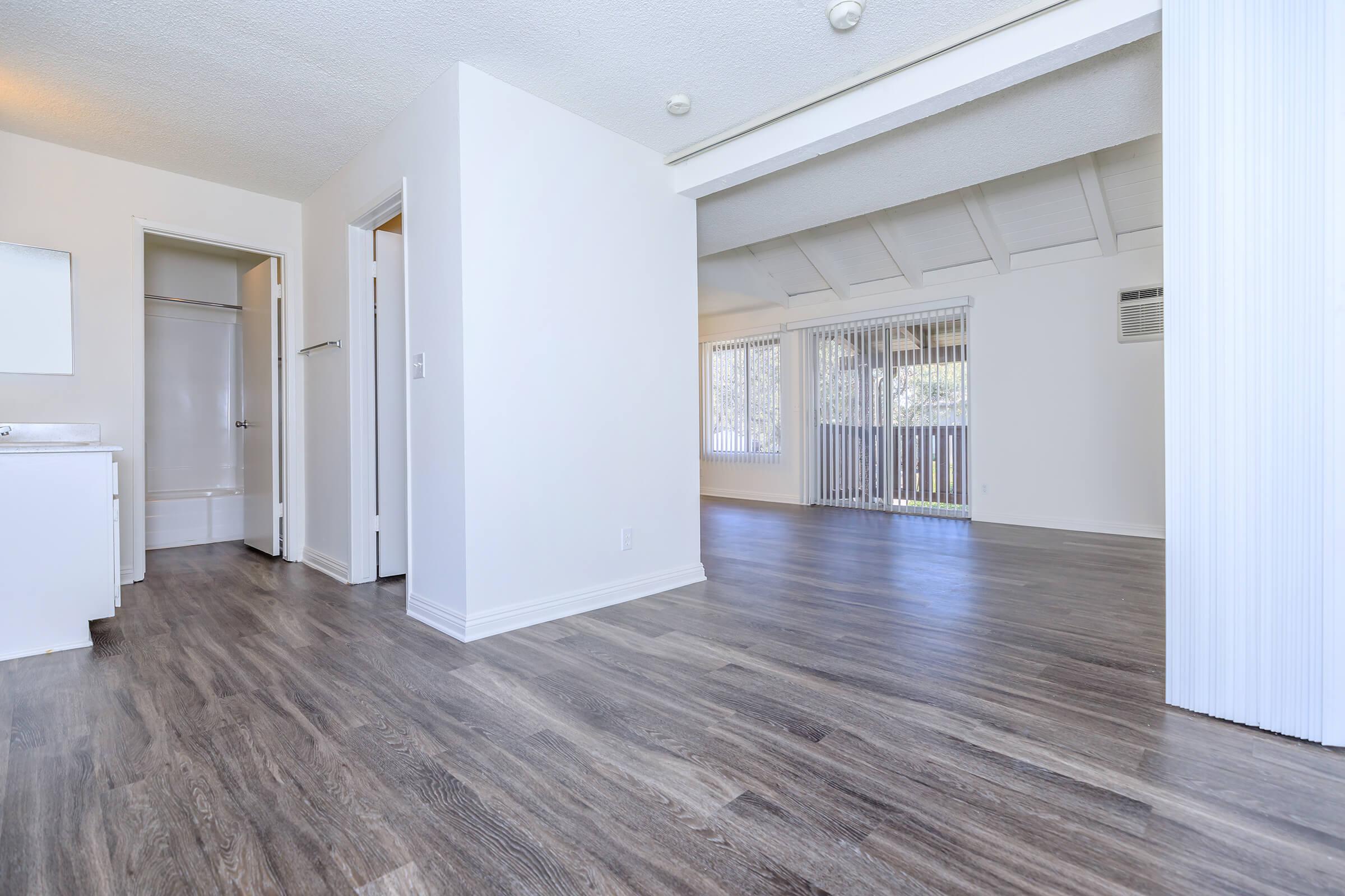 A room with wooden floors