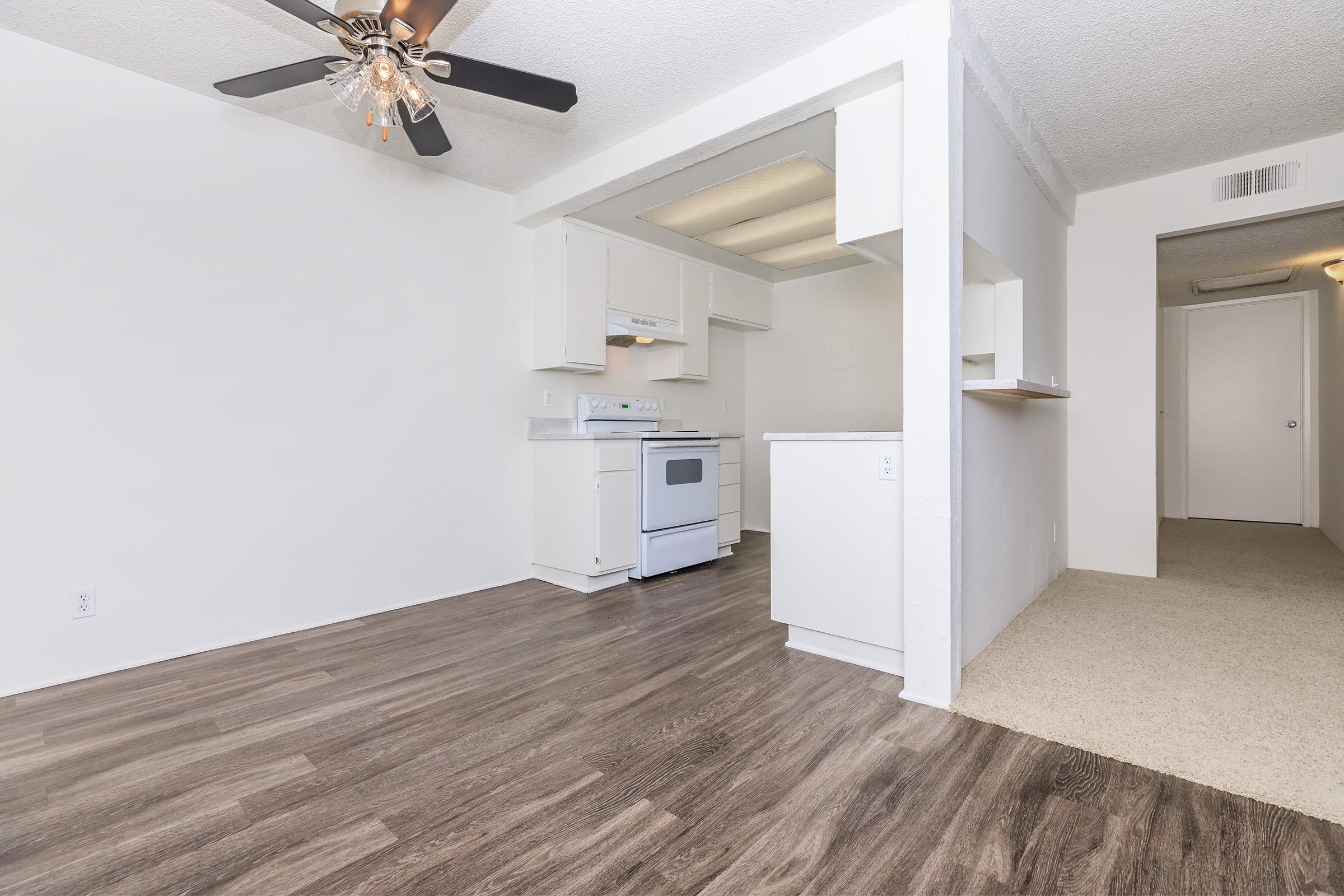 Unfurnished dining room with wooden floors