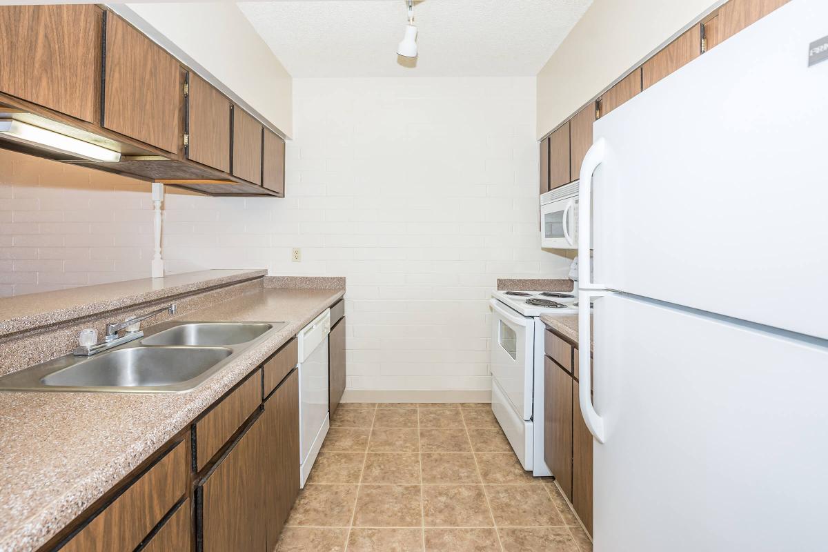 a kitchen with a stove sink and refrigerator