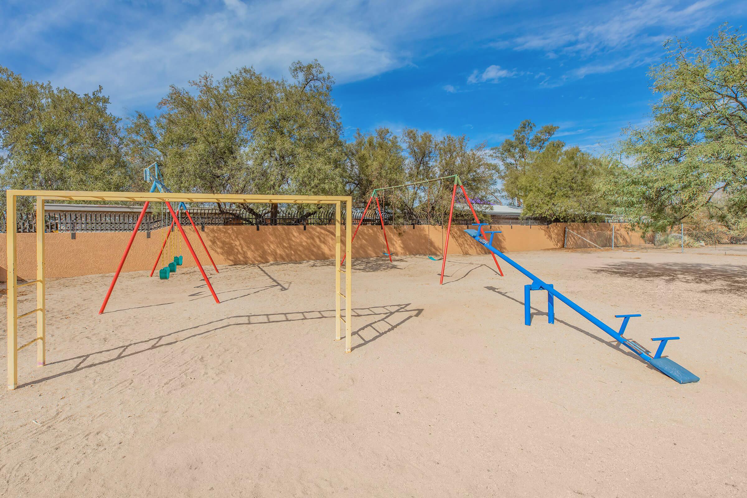 a playground in the sand