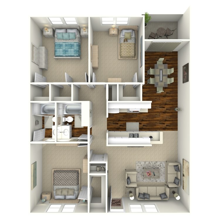 Floor plan image of 3 Bed 2 Bath