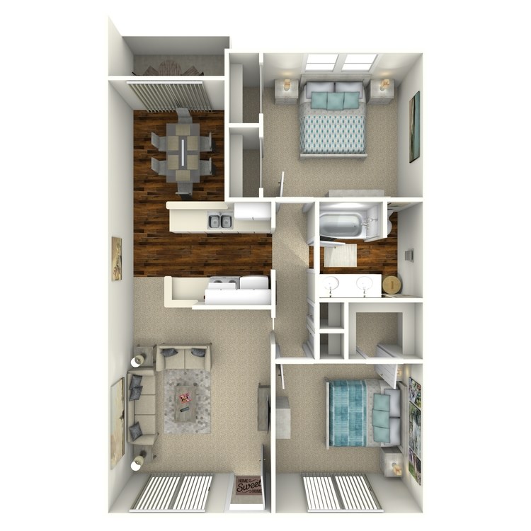 Floor plan image of 2 Bed 1 Bath