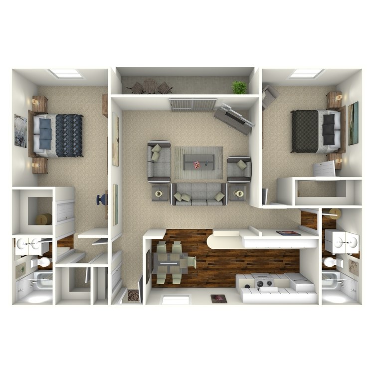 Floor plan image of 2 Bed 2 Bath