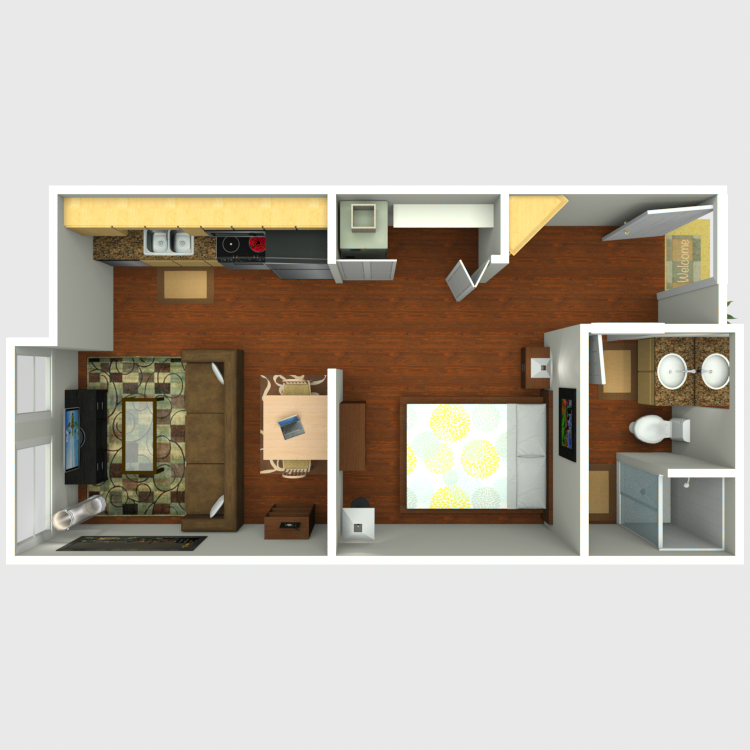 Floor plan image of Open 1x1 B