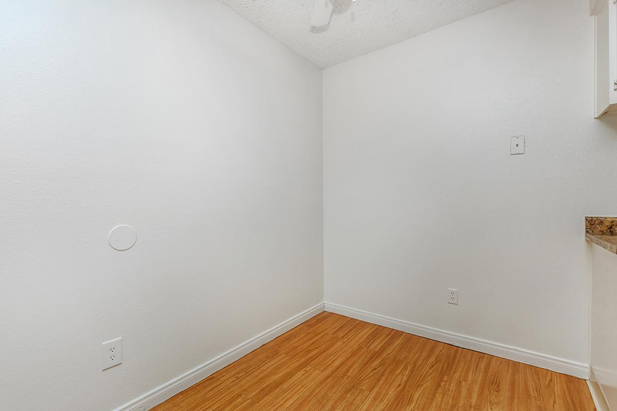 a room with white walls