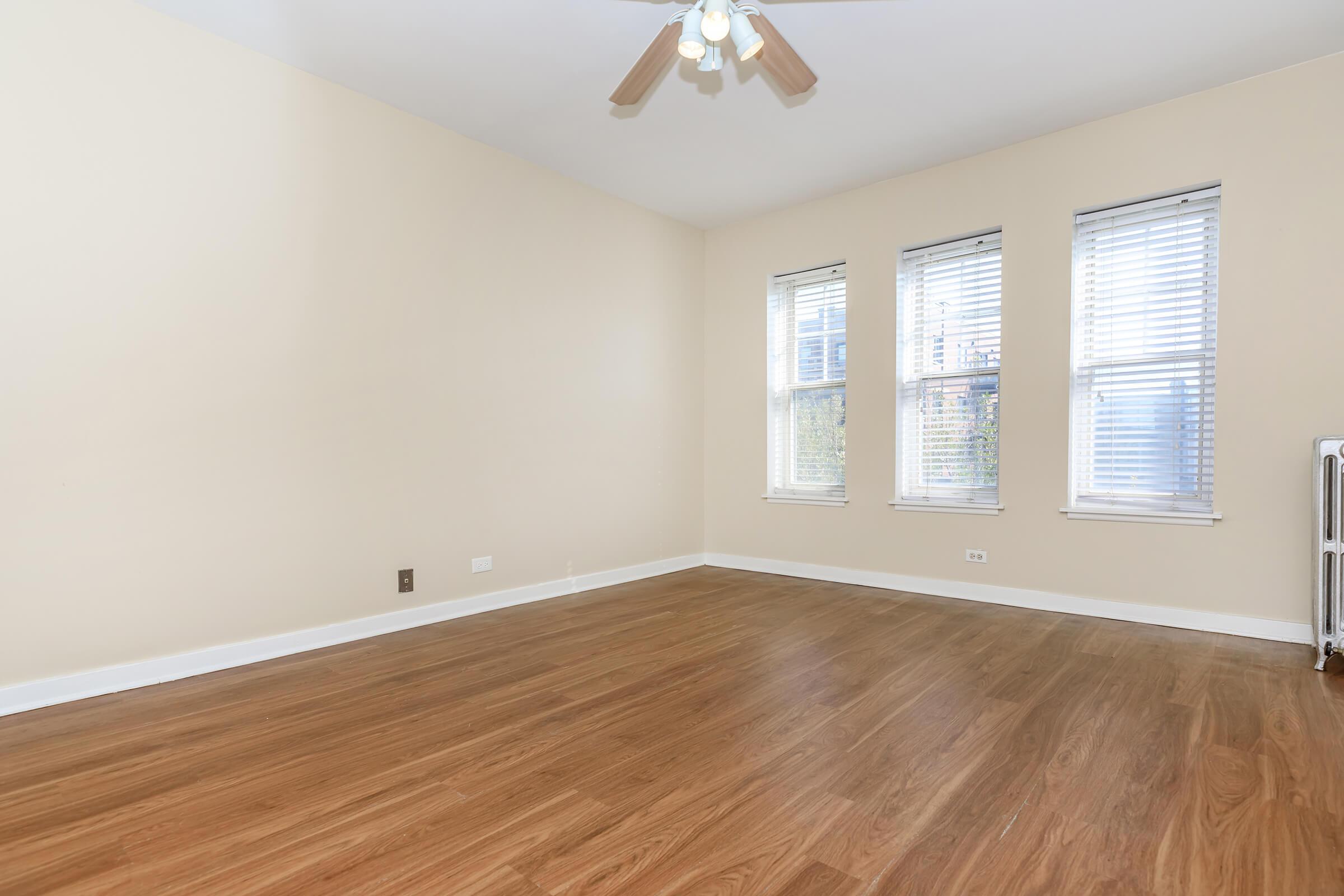 a room with a wood floor