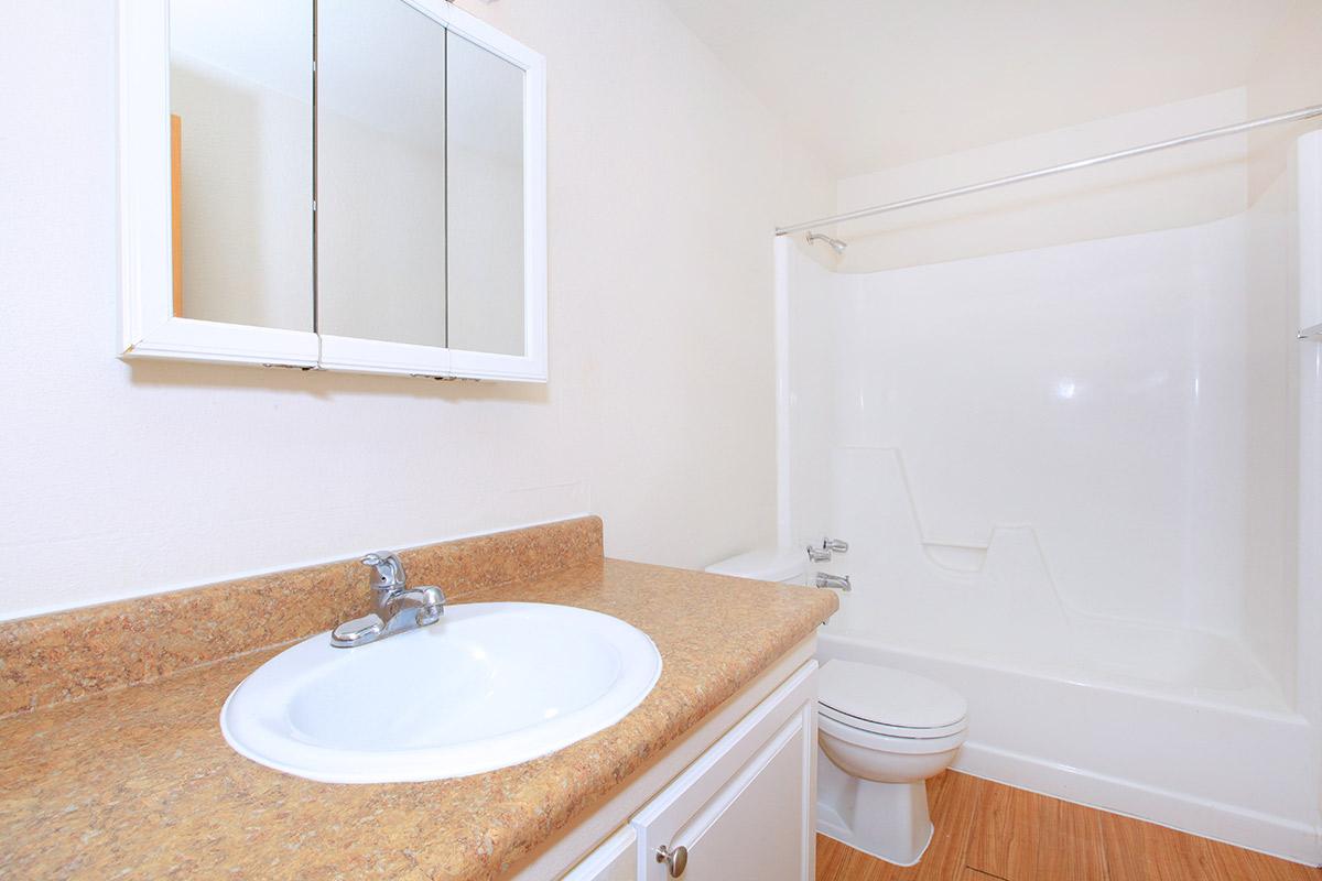 a white sink sitting under a mirror