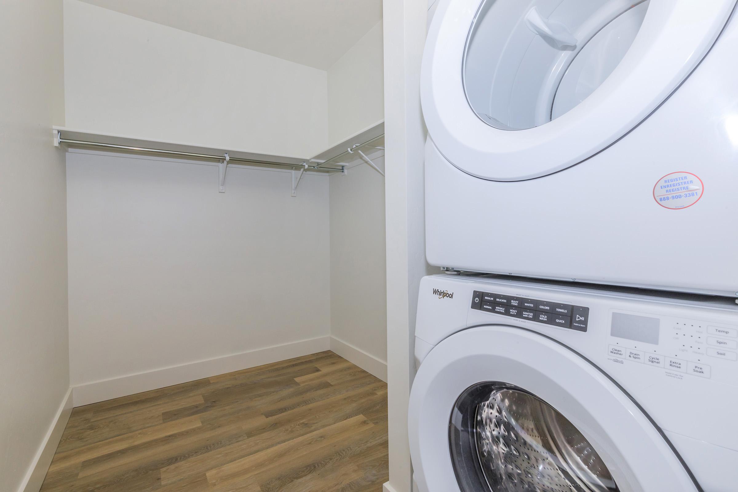 a washer in a small room