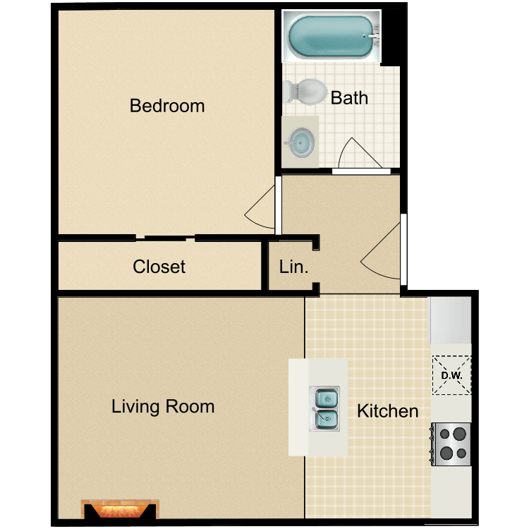 Floor plan image of Regular 1 Bed