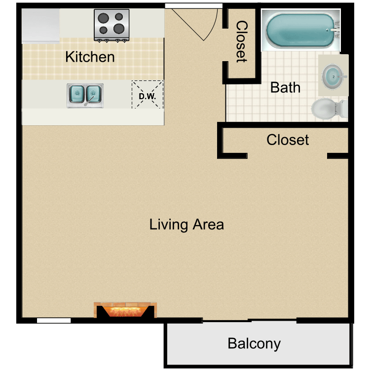Floor plan image of Studio