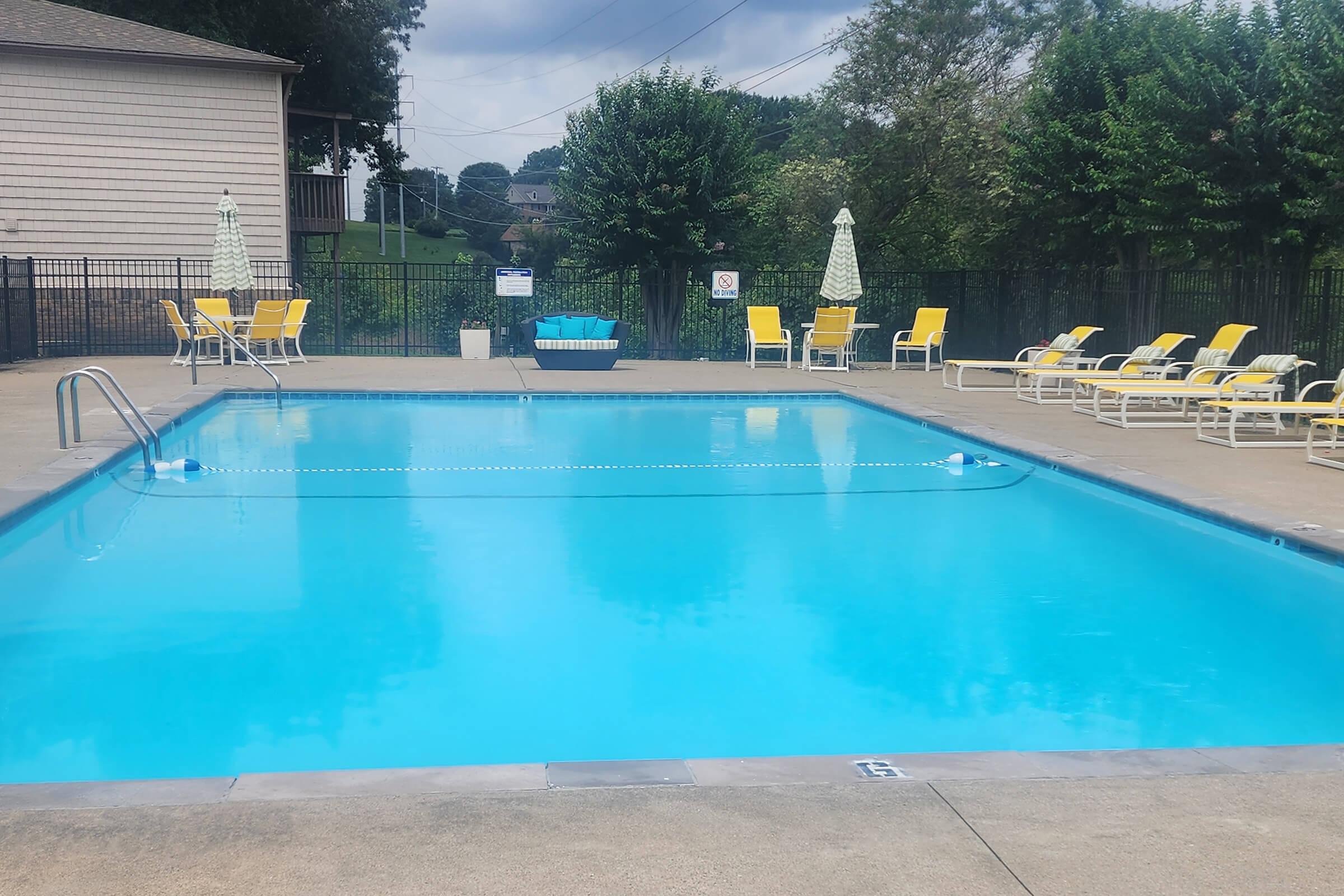 shimmering swimming pool at Belle Forest at Memorial