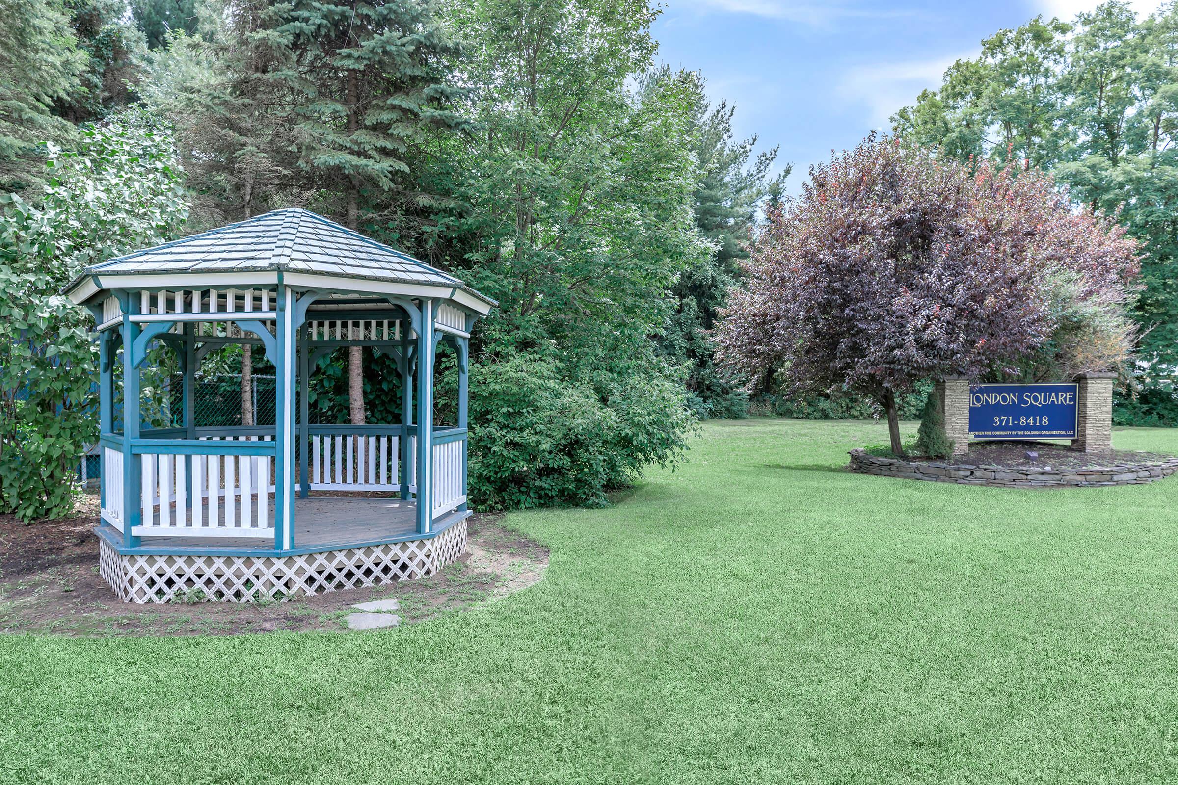 a small house in a garden