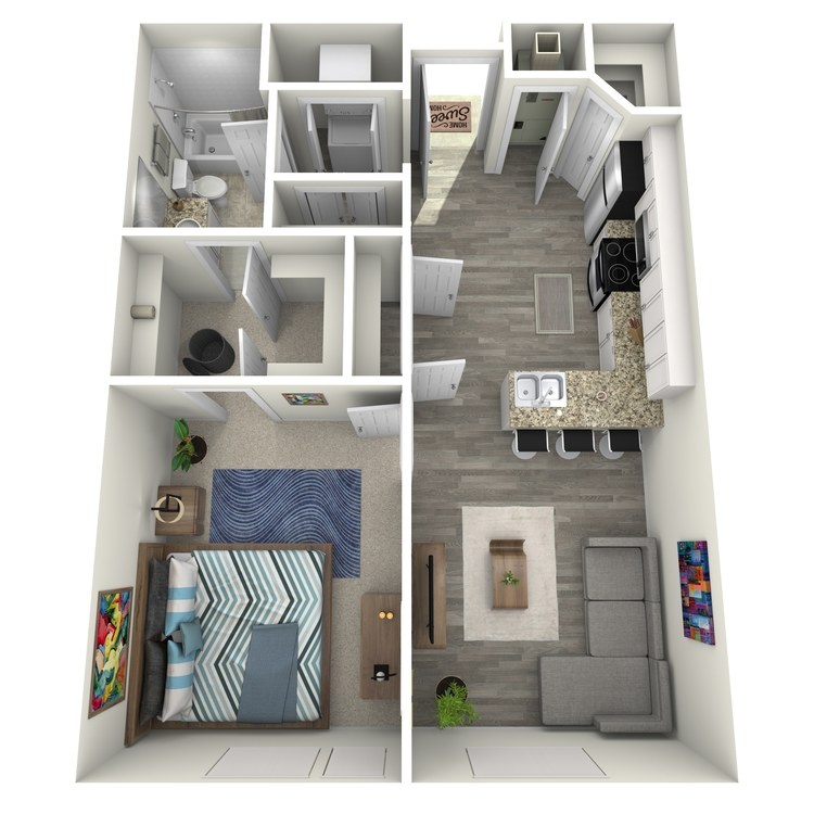 Floor plan image of 1x1