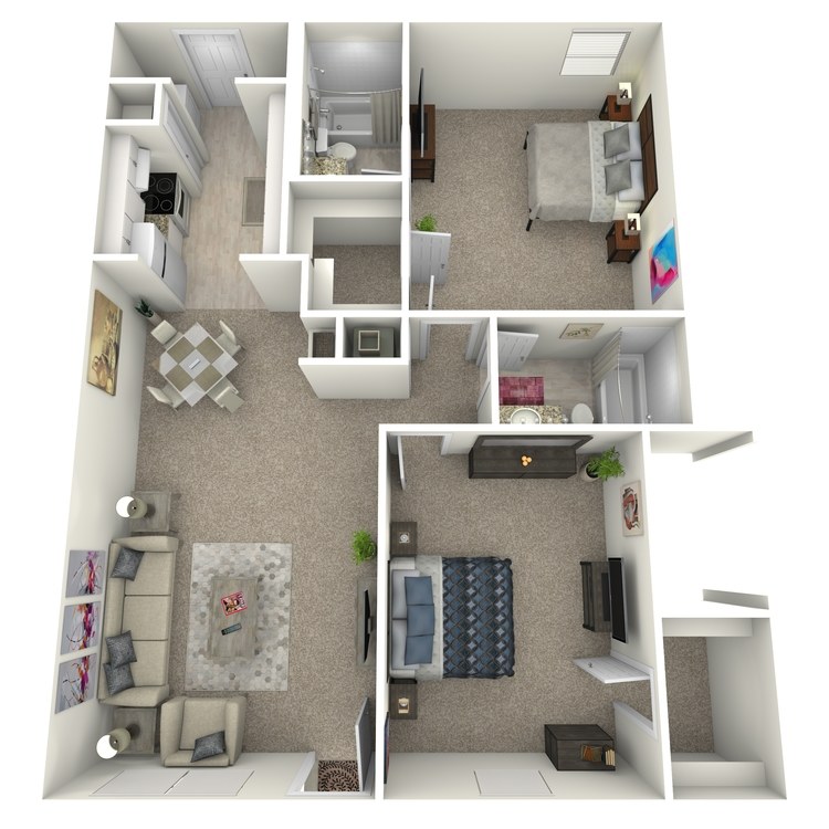 Floor plan image of 2 Bed 2 Bath Flat