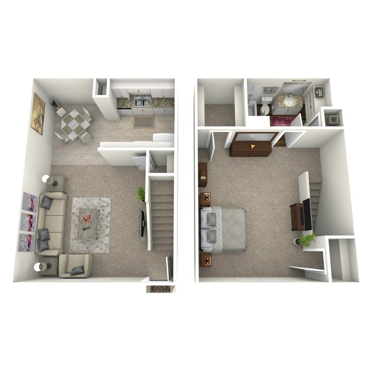 Floor plan image of 1 Bed 1 Bath TH