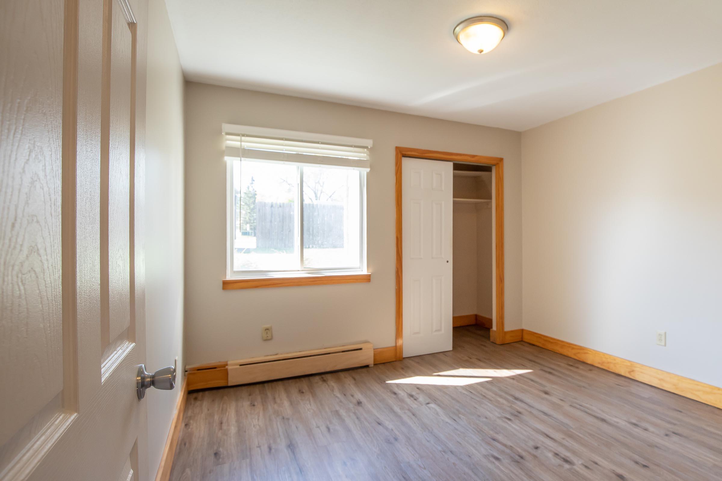 a room with a wood floor