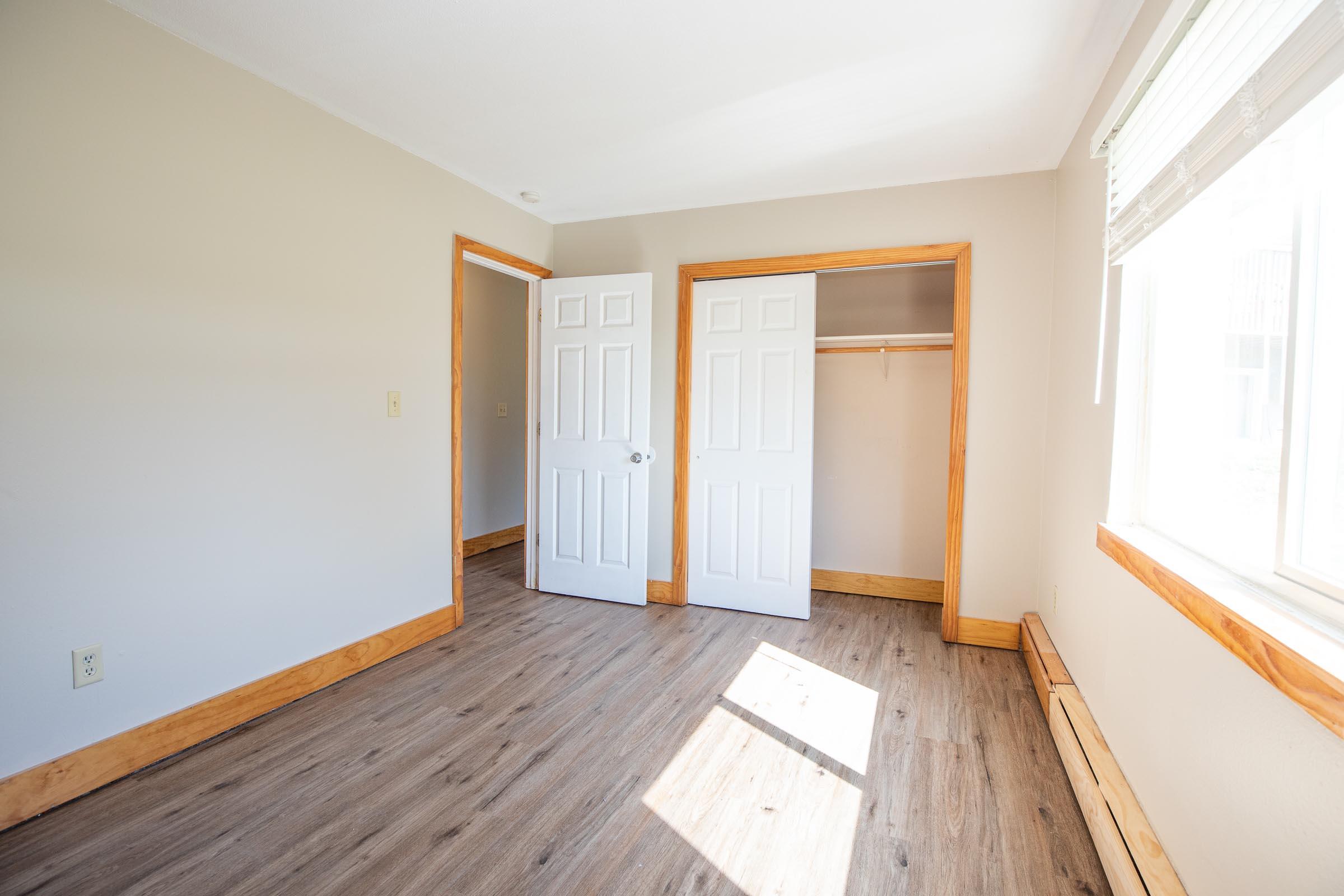 a room with a wooden floor