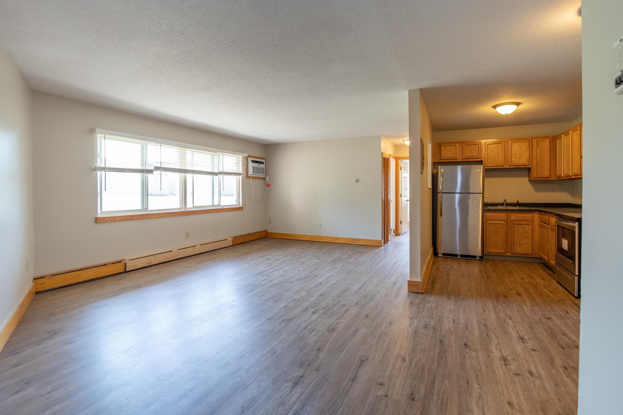 a room with a wood floor