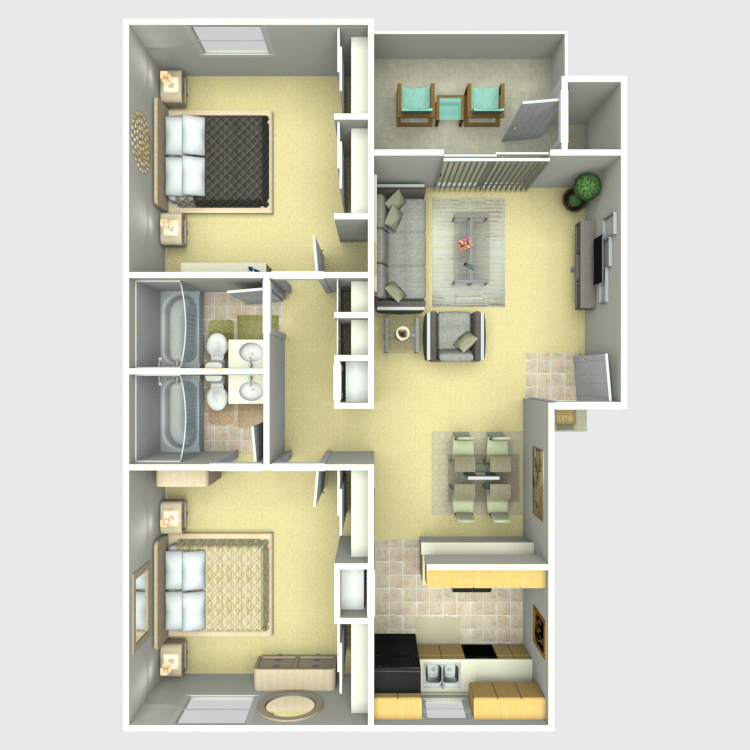 Floor plan image of 2 Bedroom 2 Bathroom