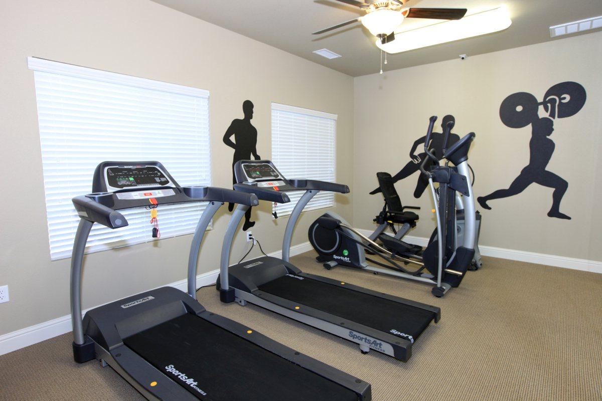 This is the fitness center at Greystone Apartments