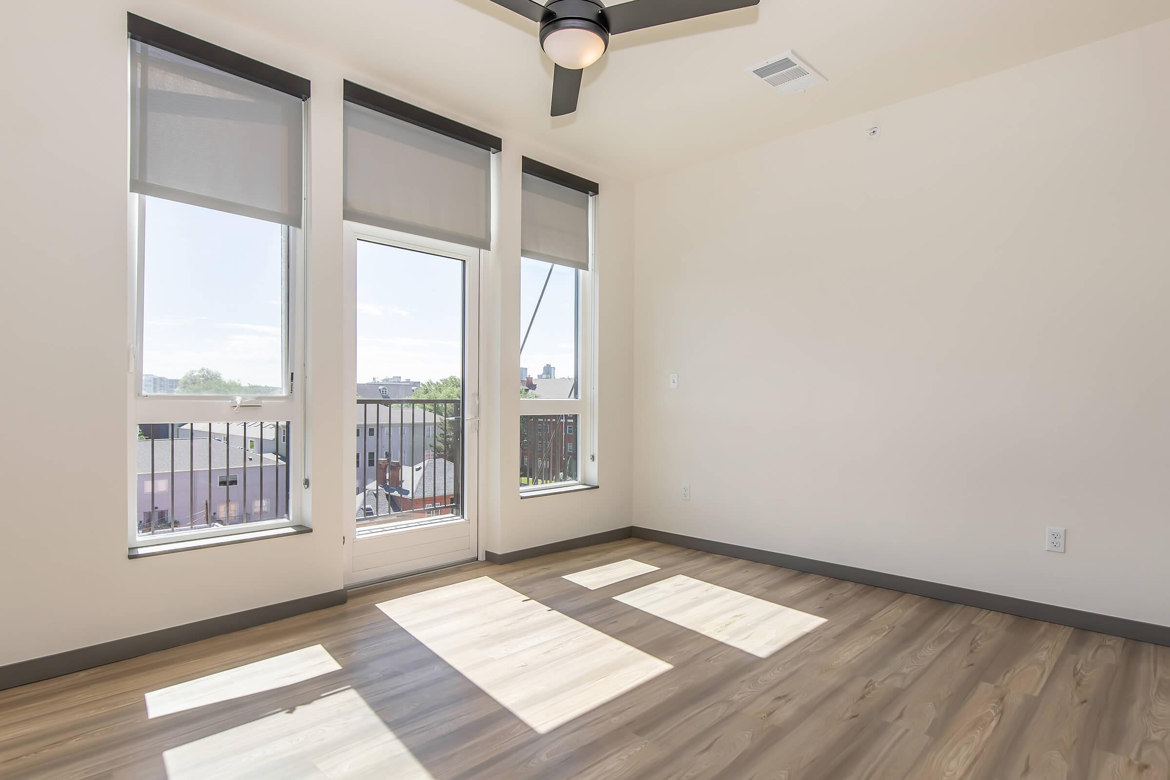 a room with a large window