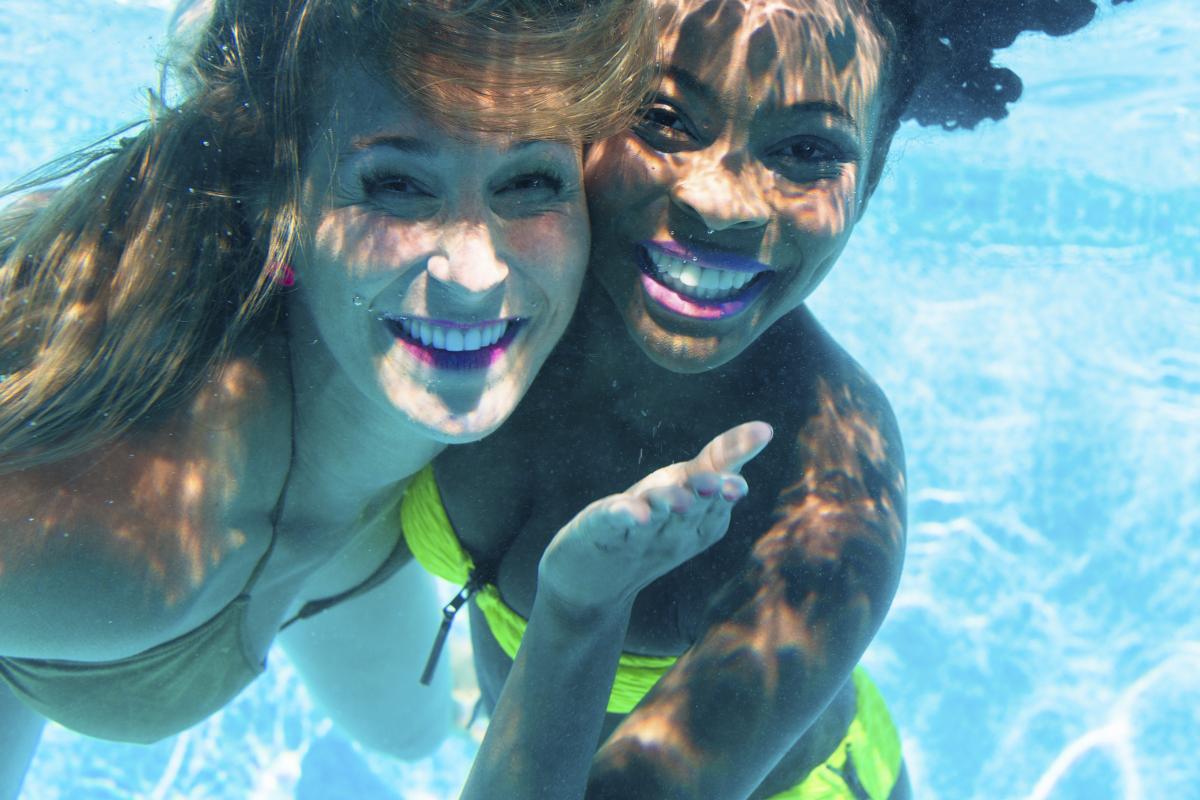 a person swimming in the water
