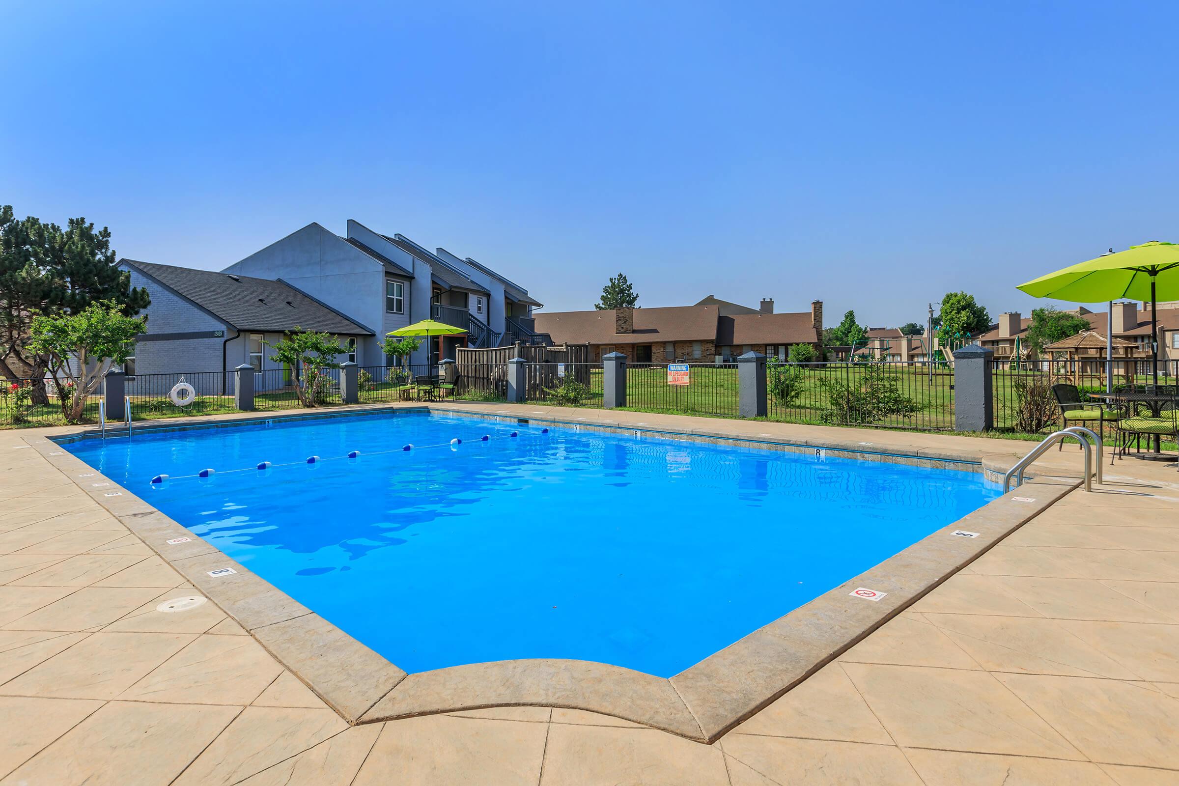 a blue pool of water