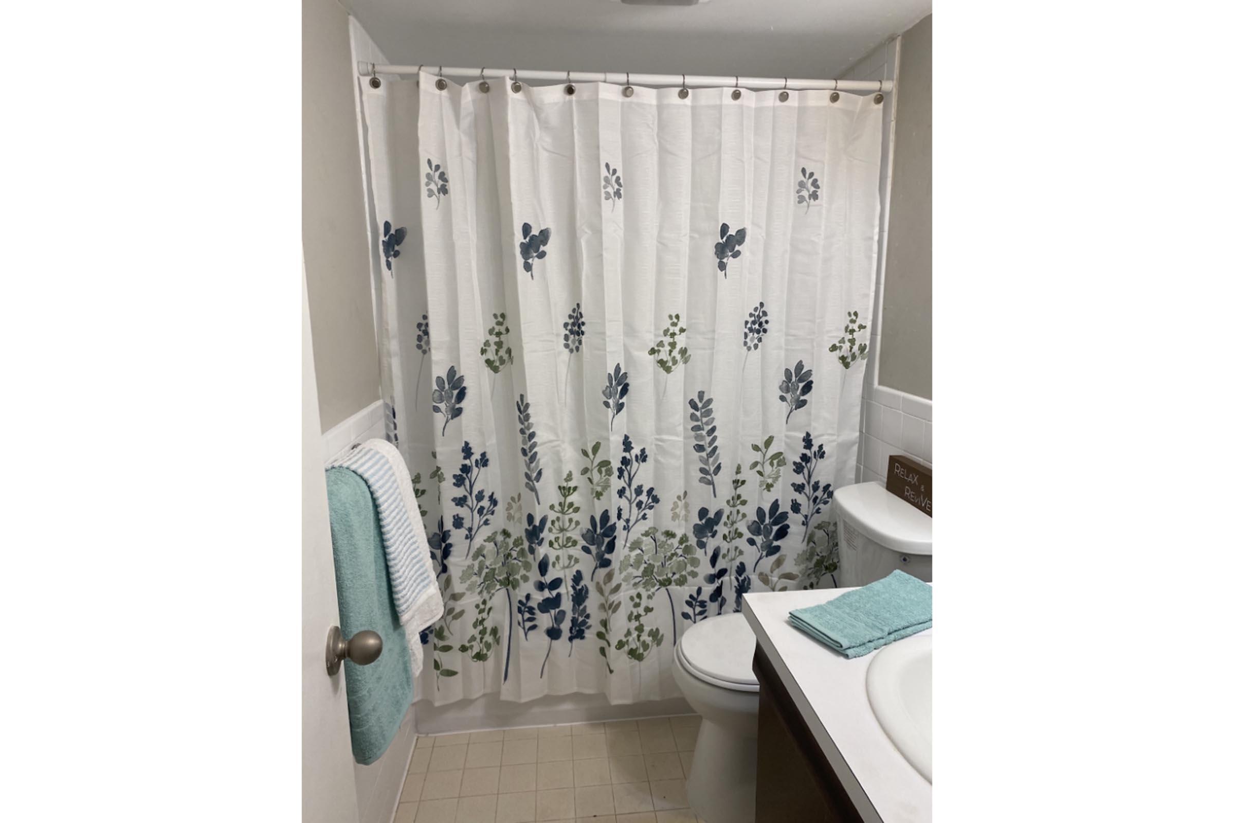 a shower curtain