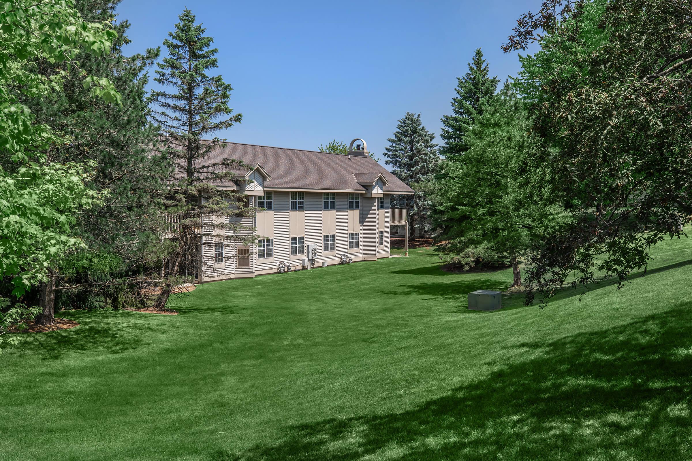 a house with a grass field