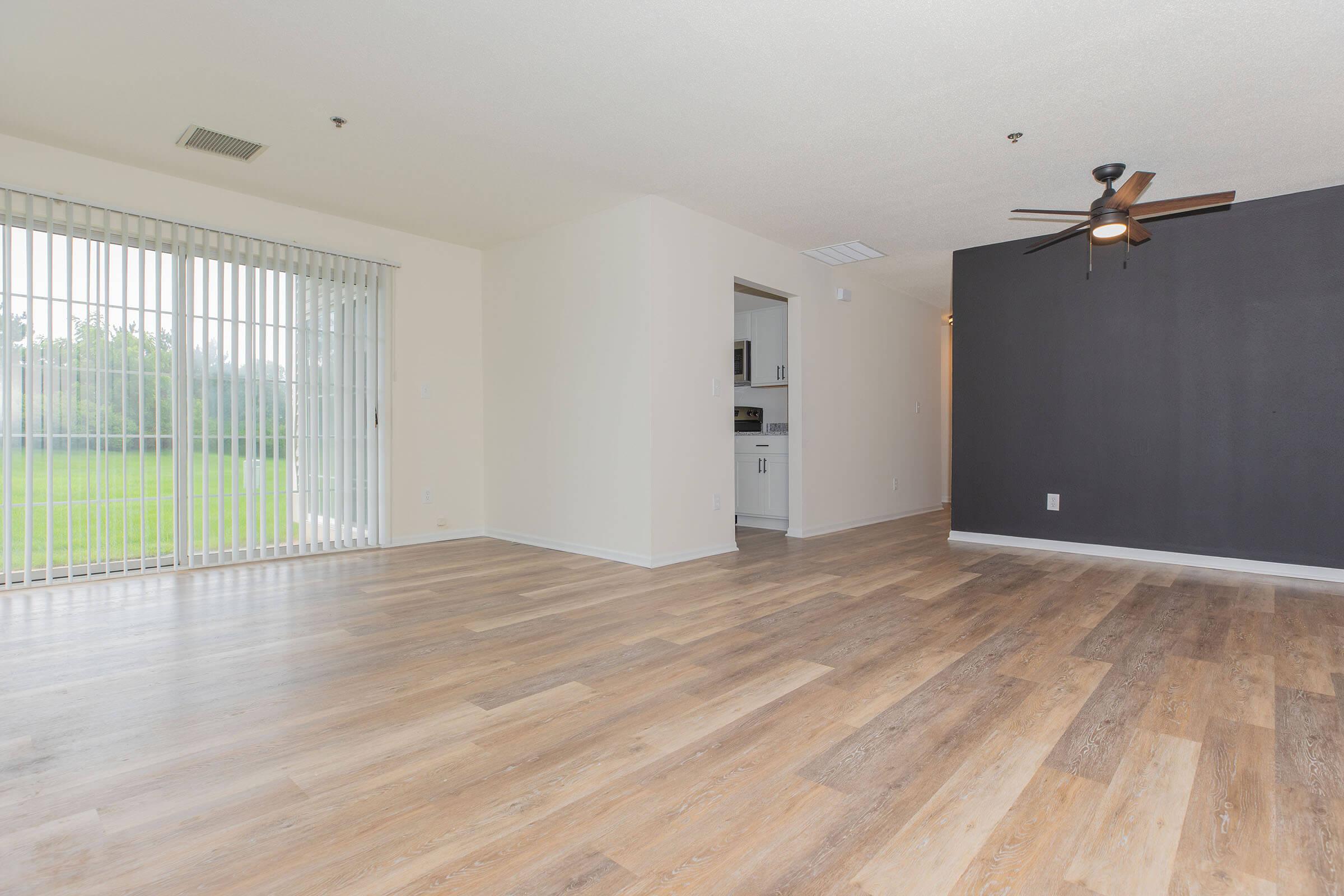 a room with a wood floor