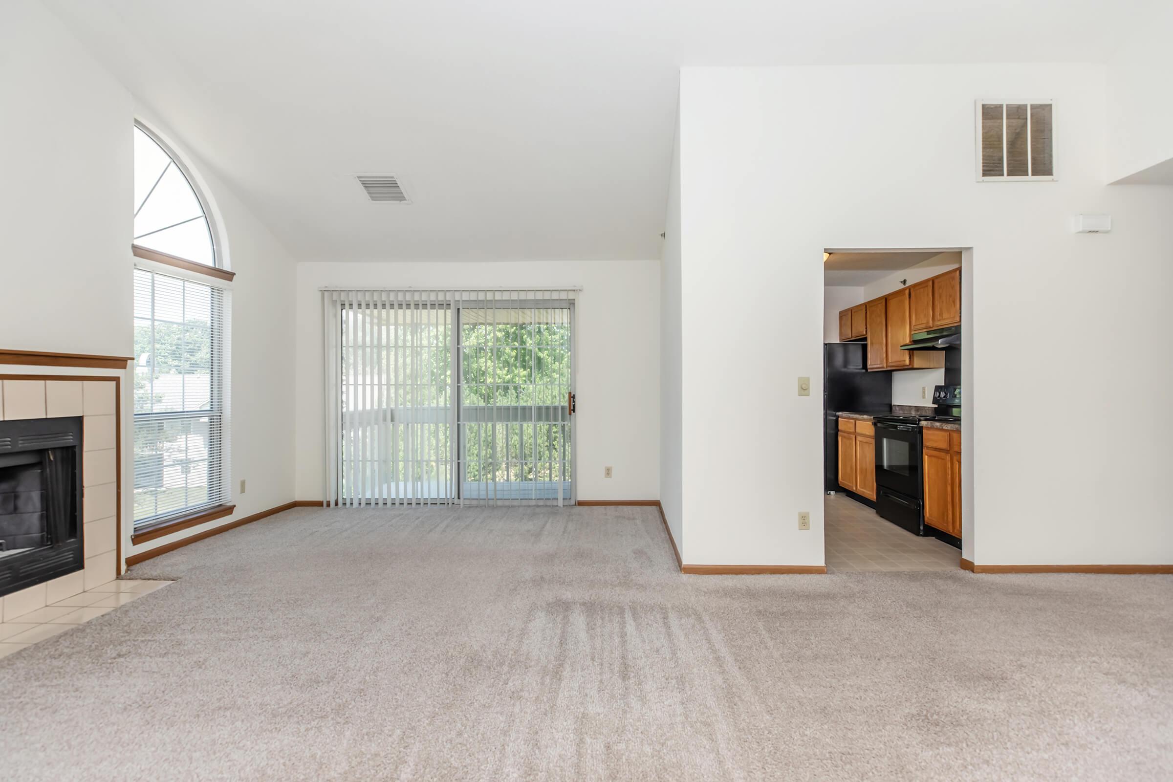 a living room with a wooden floor