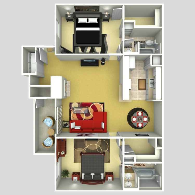 Floor plan image of 2 Bed 2 Bath