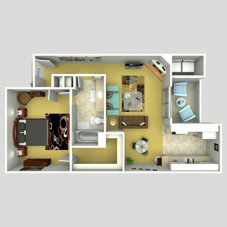Floor plan image of 1 Bed 1 Bath C