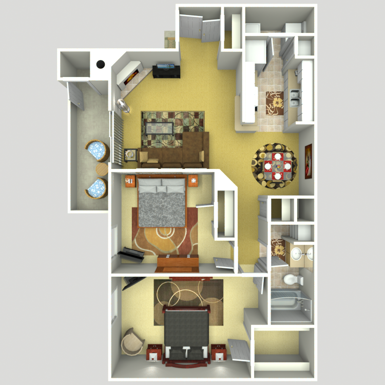 Floor plan image of 2 Bed 1 Bath