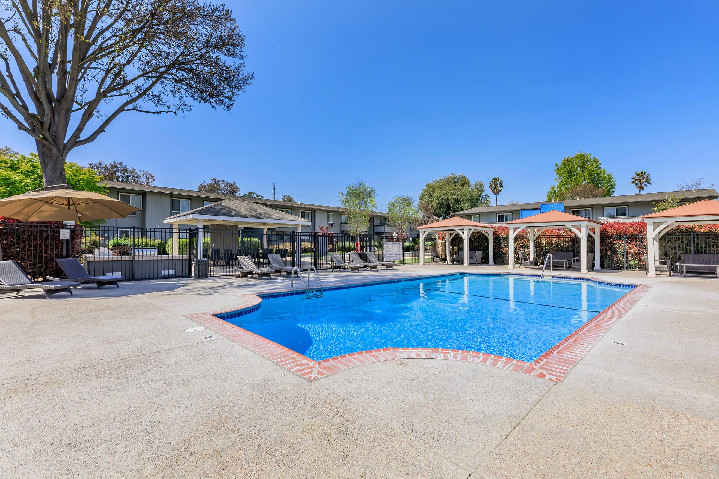 a pool next to a beach