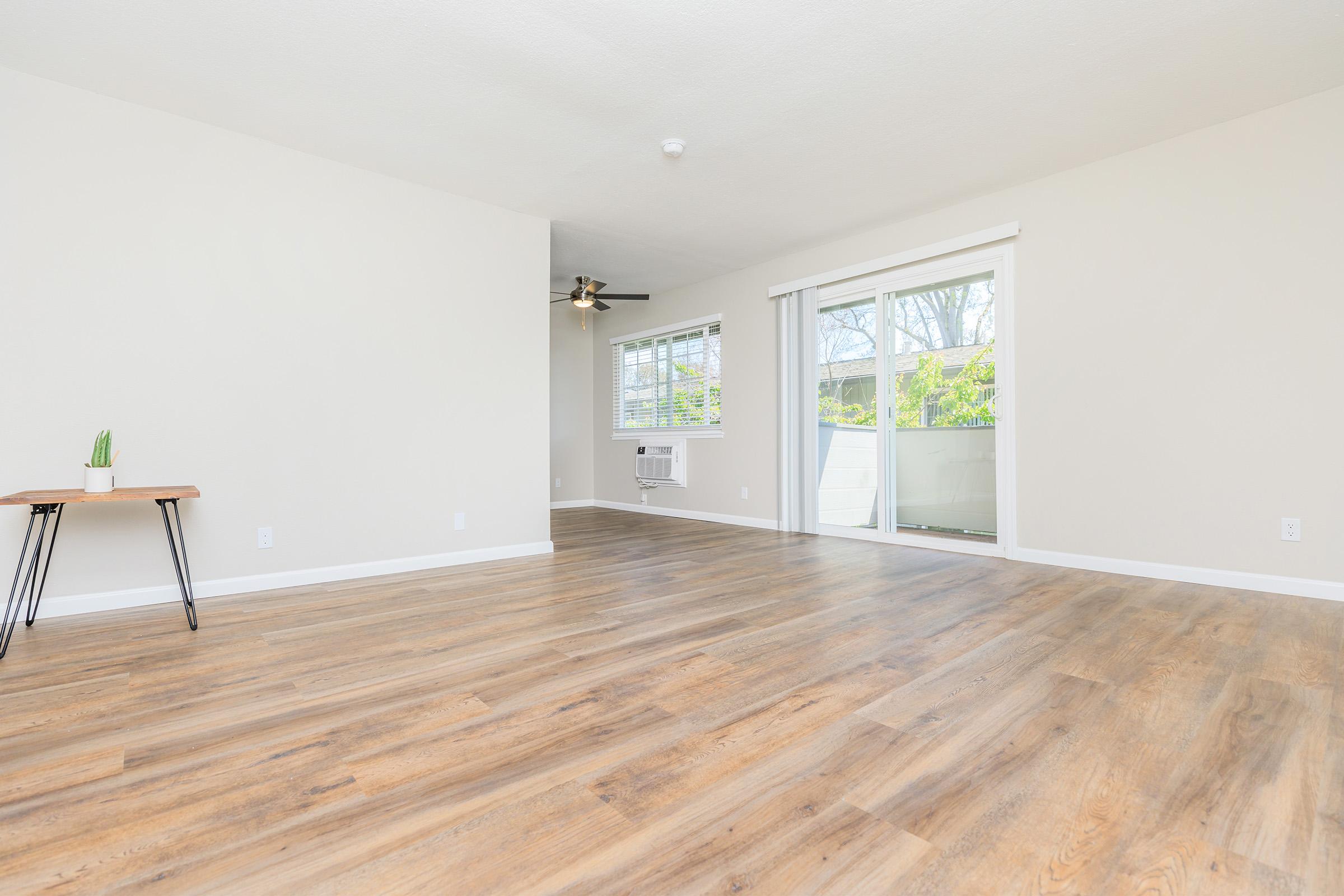 a room with a wood floor