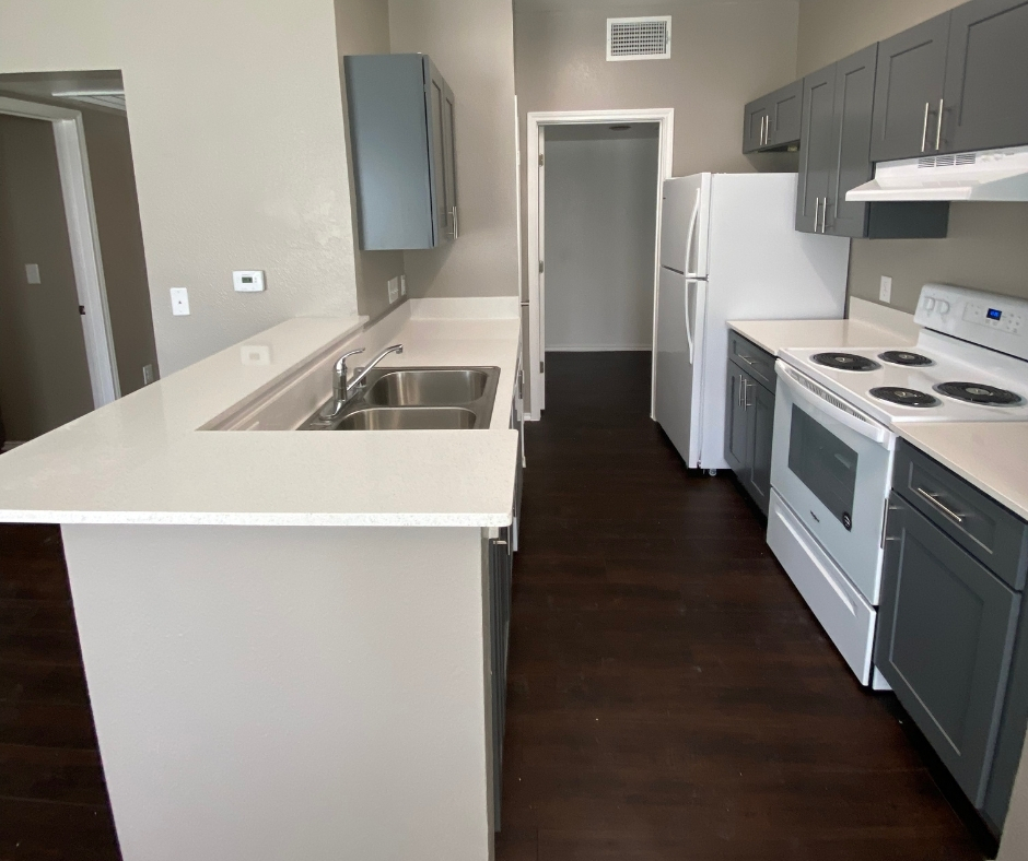 Kitchen with wooden floors