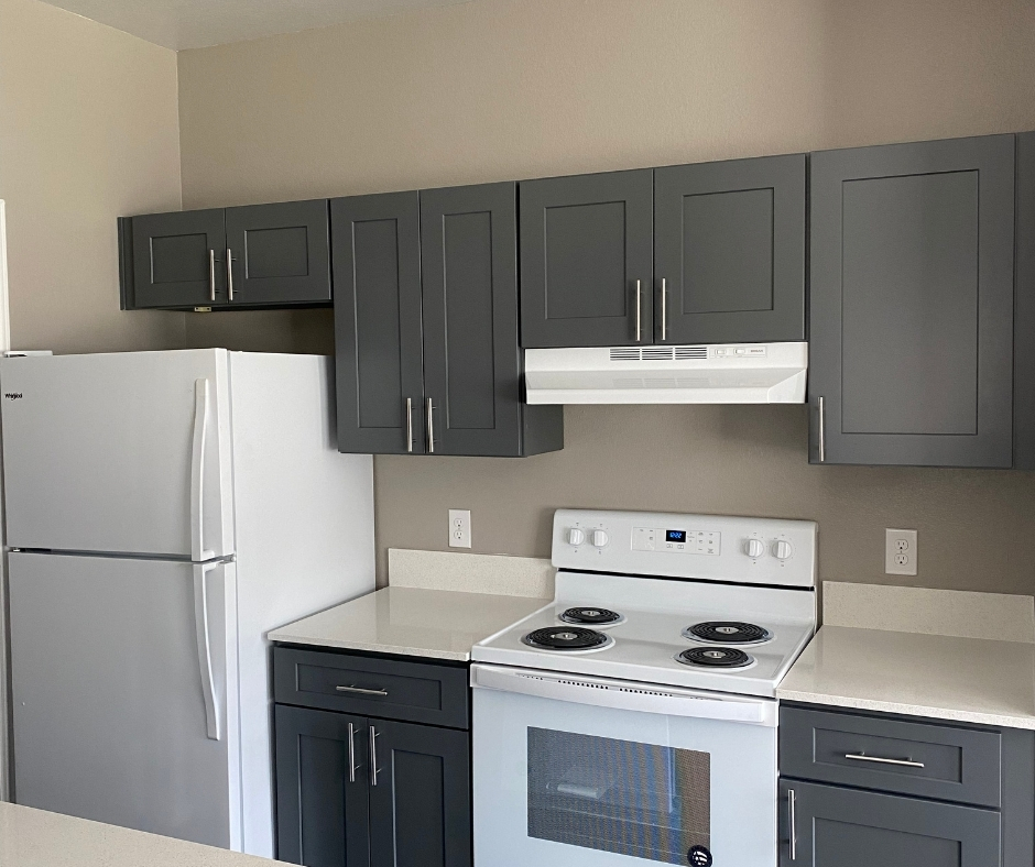 Kitchen with white appliances