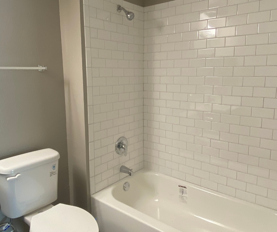 Bathroom with white tiles