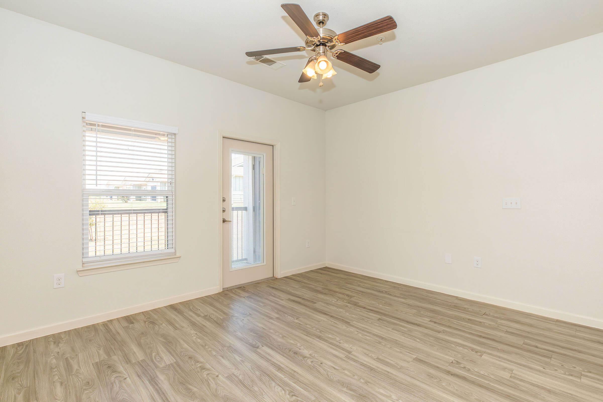 a room with a wood floor